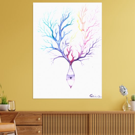 Colorful Purkinke neuron Canvas Afdruk (Insitu (Woonkamer))