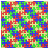 Colorful Puzzle Fabric Stof (Swatch)