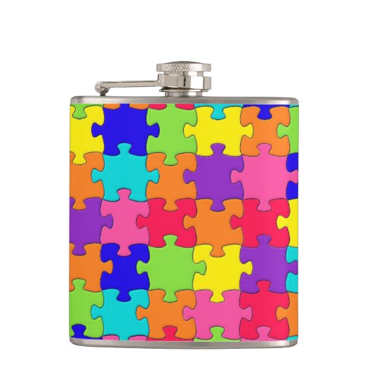 Colorful Puzzle-ontwerp Heupfles (Voorkant)