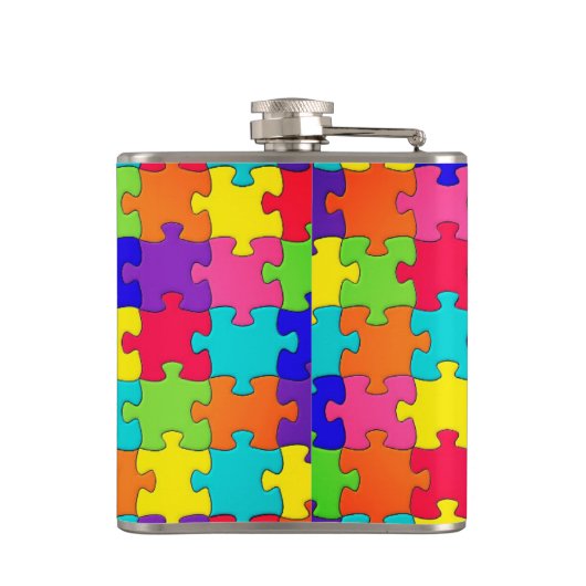 Colorful Puzzle-ontwerp Heupfles (Achterkant)