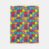 Colorful Puzzle Pattern Autism Awareness Fleece Deken (Voorkant)