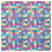 Colorful Puzzle Pattern Autism Awareness Stof (Swatch)
