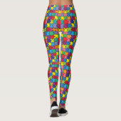 Colorful Puzzle Piece Autisme Awareness Leggings (Achterkant)