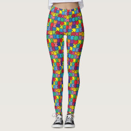 Colorful Puzzle Piece Autisme Awareness Leggings