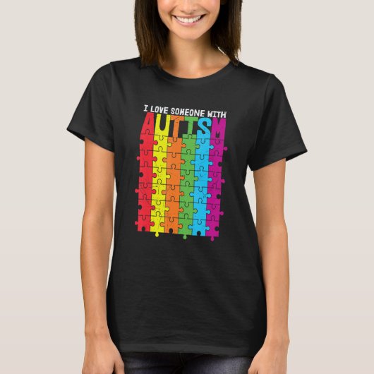 colorful puzzle pieces Autism Awareness love T-shirt (Voorkant)