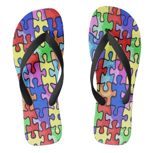 Colorful Puzzle Piecks Summer Sandals Teenslippers (Voetbed)
