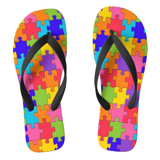 Colorful Puzzle-Teenslippers Teenslippers (Voetbed)