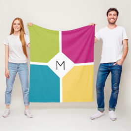 Colorful Quadrants | zomerkleuren | MONOGRAM Fleece Deken