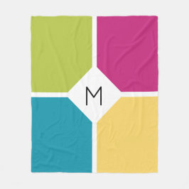 Colorful Quadrants | zomerkleuren | MONOGRAM Fleece Deken