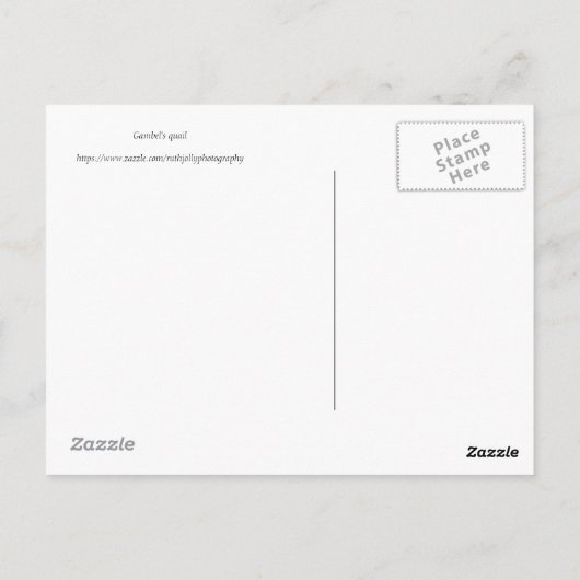 Colorful Quail Briefkaart (Achterkant)