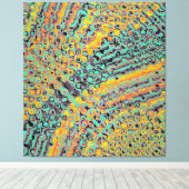 Colorful Quantum physics wave pattern  Canvas Afdruk (Insitu (Houten vloer))