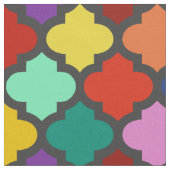 Colorful Quatrefoil Lattice Trellis  Stof (Close Up)