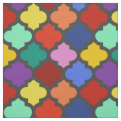 Colorful Quatrefoil Lattice Trellis  Stof (Swatch)