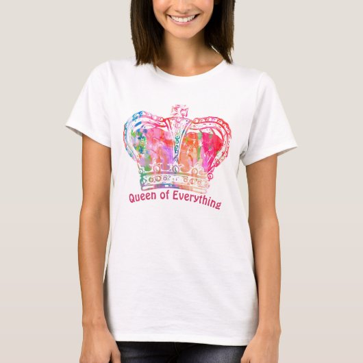 Colorful Queen Crown T-Shirt. T-shirt (Voorkant)