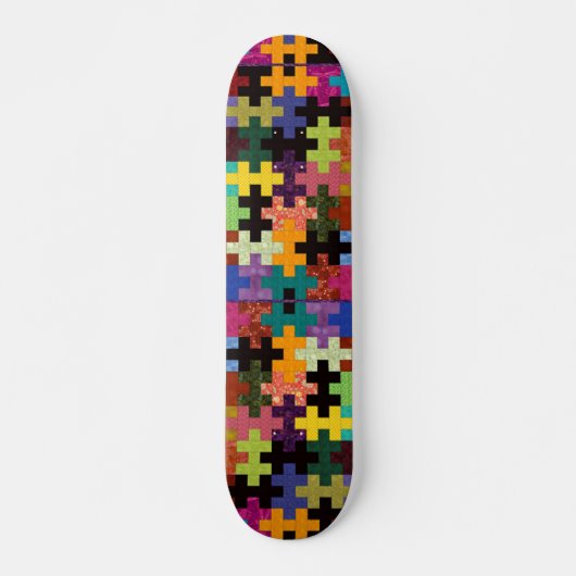 Colorful Quilt Pattern Skateboard (Voorkant)