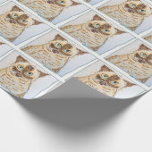 Colorful Quirky Cat Portrait Cadeaupapier (Hoek)