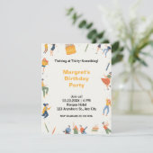 Colorful quirky muziekdans en leuke taart verjaard (Staand voorkant)