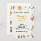 Colorful quirky muziekdans en leuke taart verjaard (Voorkant / Achterkant)