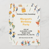 Colorful quirky muziekdans en leuke taart verjaard kaart (Voorkant / Achterkant)