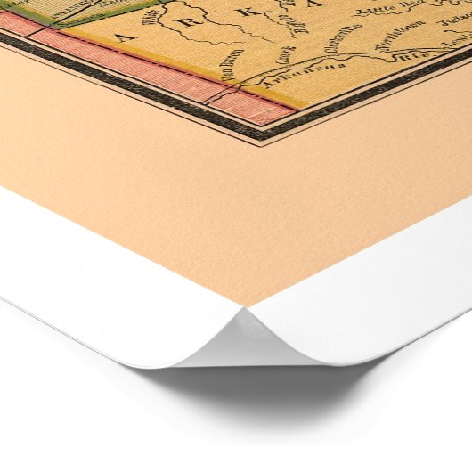 Colorful Railroad Map 1874 Poster (Hoek)