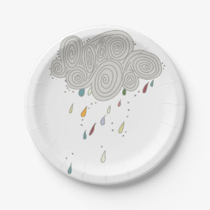 Colorful Rain Cloud Paper-Borden Papieren Bordje