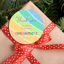 Colorful Rainbow 1st Birthday  Ronde Sticker
