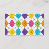Colorful Rainbow Argyle Diamond Pattern Teen Gifts Visitekaartje (Achterkant)