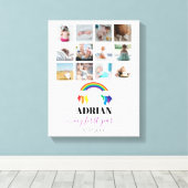 Colorful Rainbow Baby First Year Foto Collage Canvas Afdruk (Insitu (Houten vloer))