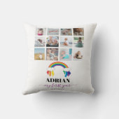 Colorful Rainbow Baby First Year Foto Collage Kussen (Achterkant)