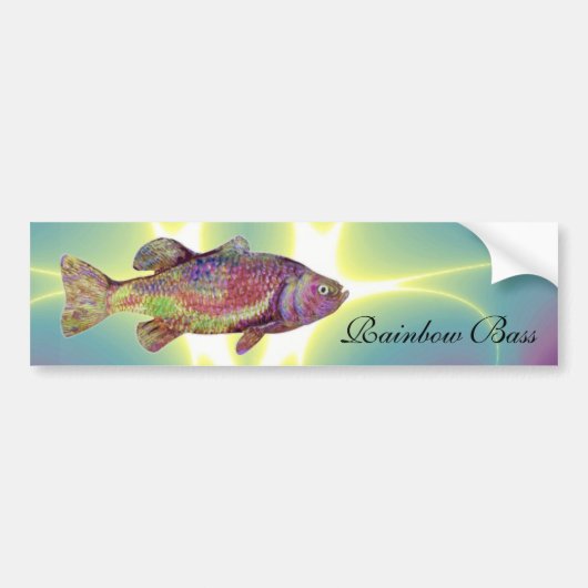 COLORFUL RAINBOW BASS BUMPERSTICKER (Voorkant)