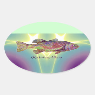 COLORFUL RAINBOW BASS OVALE STICKER