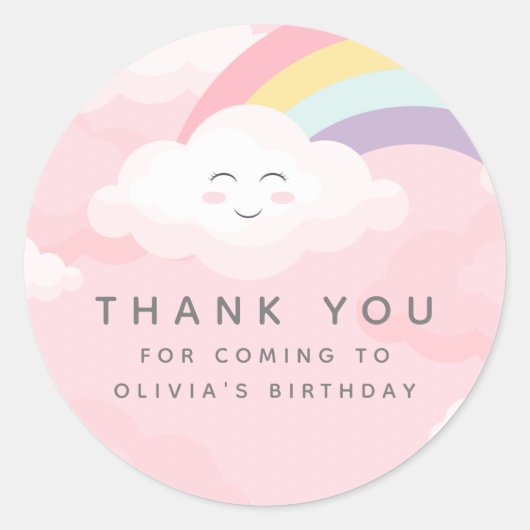 Colorful Rainbow Birthday Ronde Sticker (Voorkant)
