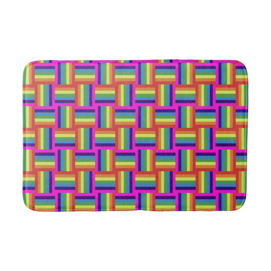 Colorful Rainbow Block Patroon Badmat (Voorkant)