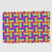Colorful Rainbow Block Patroon Golfhanddoek (Horizontaal)