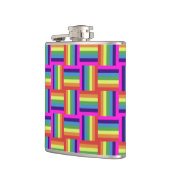 Colorful Rainbow Block Patroon Heupfles (Links)