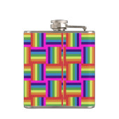 Colorful Rainbow Block Patroon Heupfles (Achterkant)