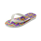 Colorful Rainbow Block Patroon Kinder Teenslippers (Schuin)