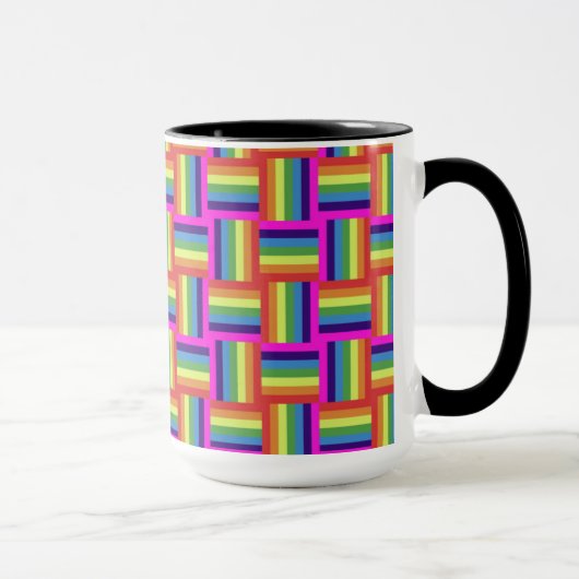 Colorful Rainbow Block Patroon Mok (Rechts)