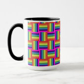 Colorful Rainbow Block Patroon Mok (Links)