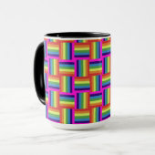 Colorful Rainbow Block Patroon Mok (Voorkant links)