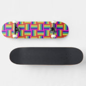 Colorful Rainbow Block Patroon Persoonlijk Skateboard (Horizontaal)
