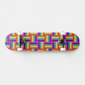 Colorful Rainbow Block Patroon Persoonlijk Skateboard (Horizontaal)