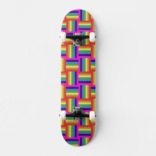 Colorful Rainbow Block Patroon Persoonlijk Skateboard (Voorkant)