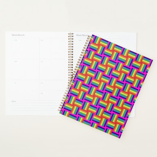 Colorful Rainbow Block Patroon Planner (Display)