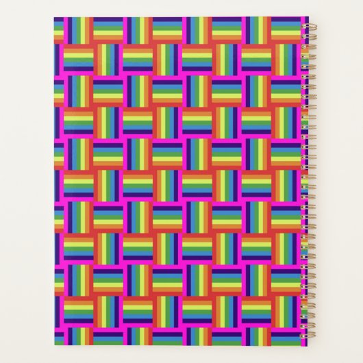 Colorful Rainbow Block Patroon Planner (Achterkant)