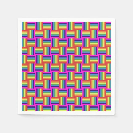 Colorful Rainbow Block Patroon Servet (Voorkant)