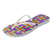 Colorful Rainbow Block Patroon Teenslippers (Schuin)