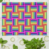 Colorful Rainbow Block Patroon Theedoek (Gevouwen)