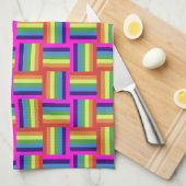 Colorful Rainbow Block Patroon Theedoek (Quarter Fold)