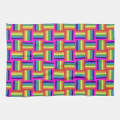 Colorful Rainbow Block Patroon Theedoek (Horizontaal)